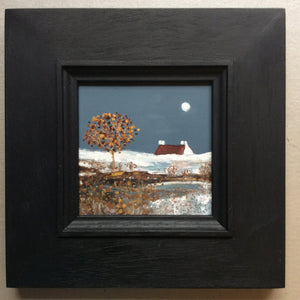 Mixed Media  art on wood By Louise O’Hara “Golden tones by moonlight”
