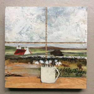 Mixed Media art on wood By Louise O’Hara  “Down the Valley”