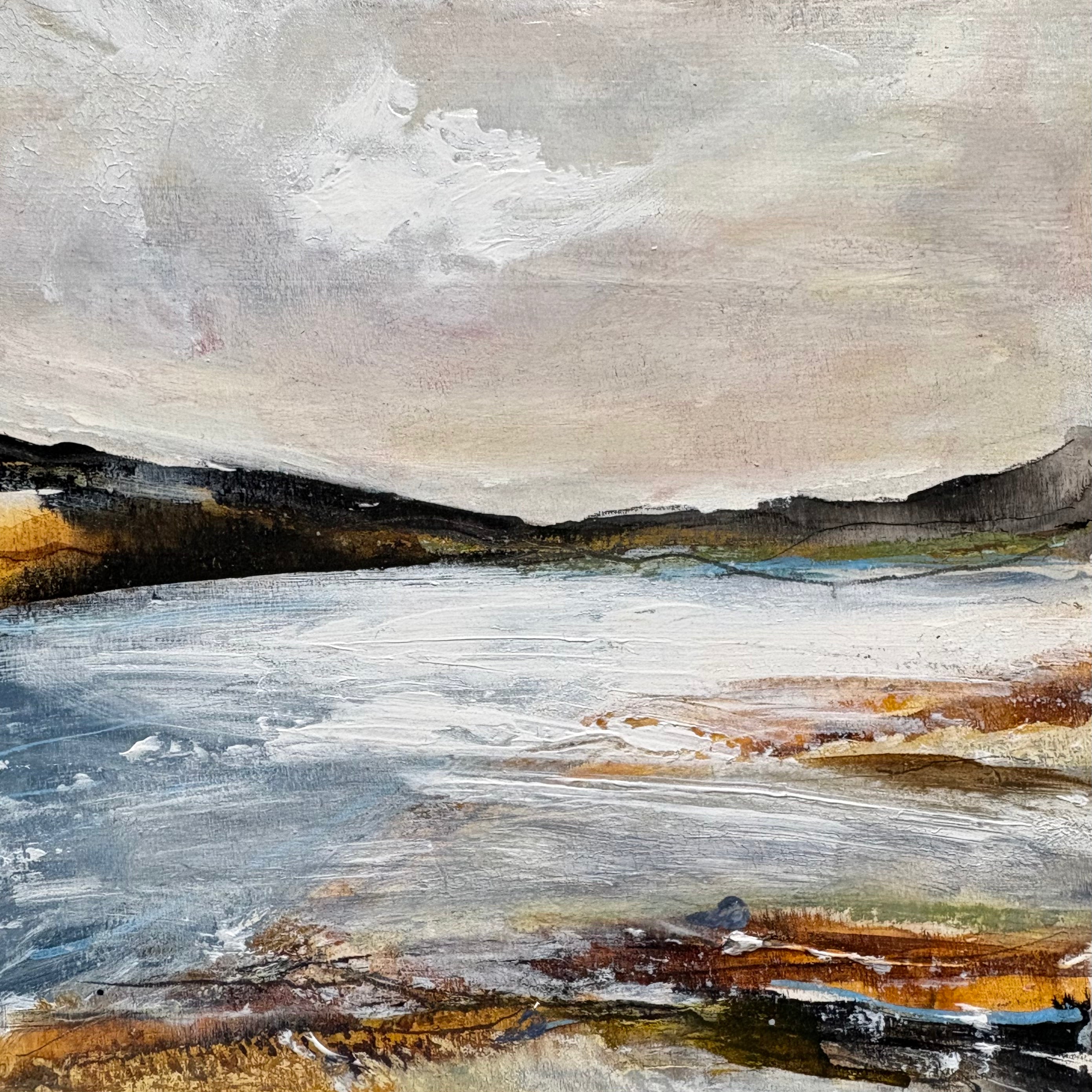 Mixed Media Art on Wood by Louise O’Hara “Solitude at Dusk”