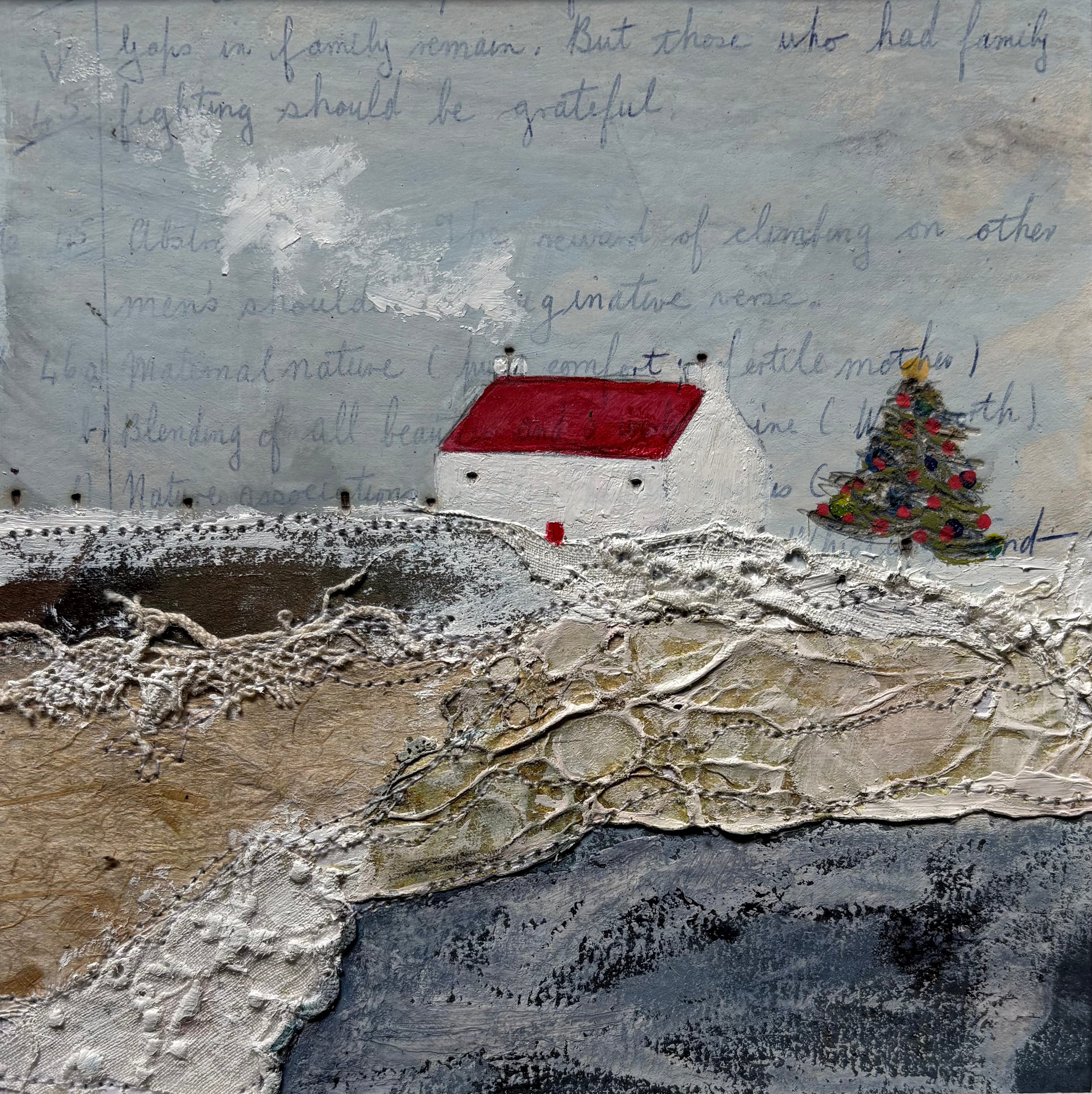 Mixed Media Art By Louise O'Hara “The warmth of the fire”