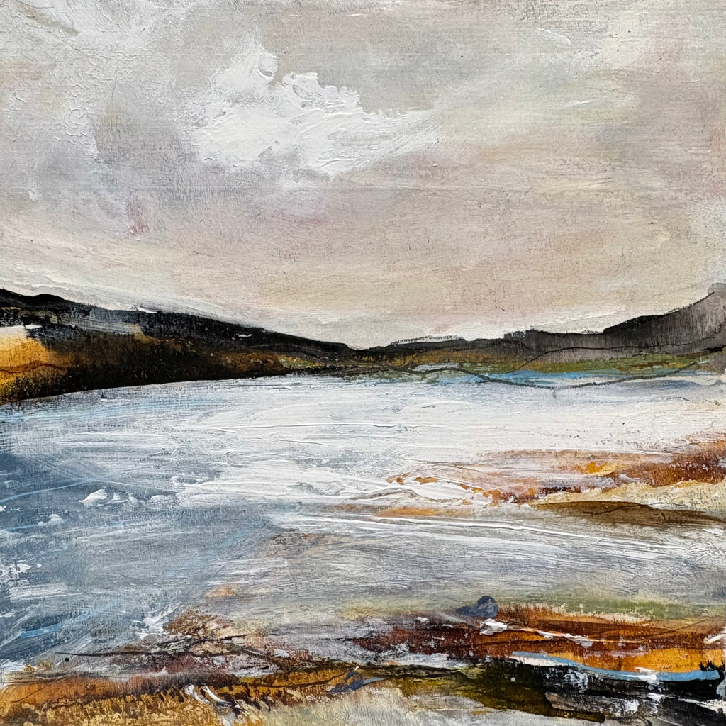 Mixed Media Art on Wood by Louise O’Hara “Solitude at Dusk”