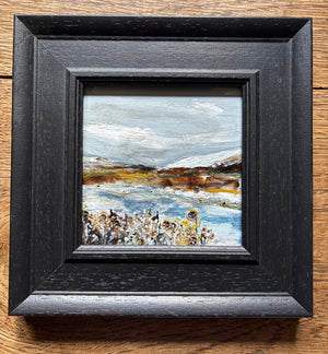 Mixed Media art on wood By  Louise O’Hara “Dusk Snowfall”