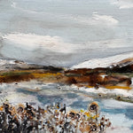Mixed Media art on wood By  Louise O’Hara “Dusk Snowfall”