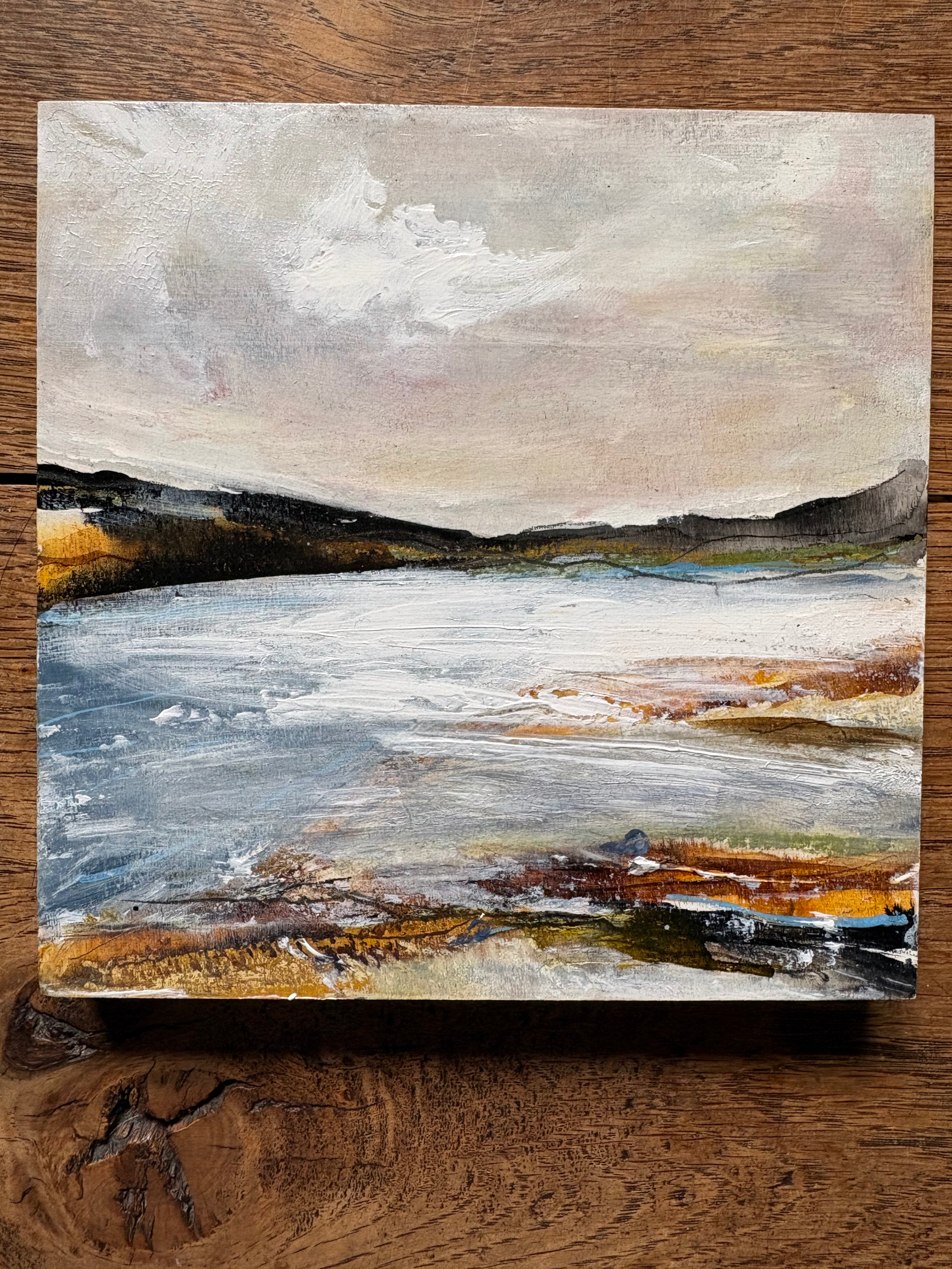 Mixed Media Art on Wood by Louise O’Hara “Solitude at Dusk”