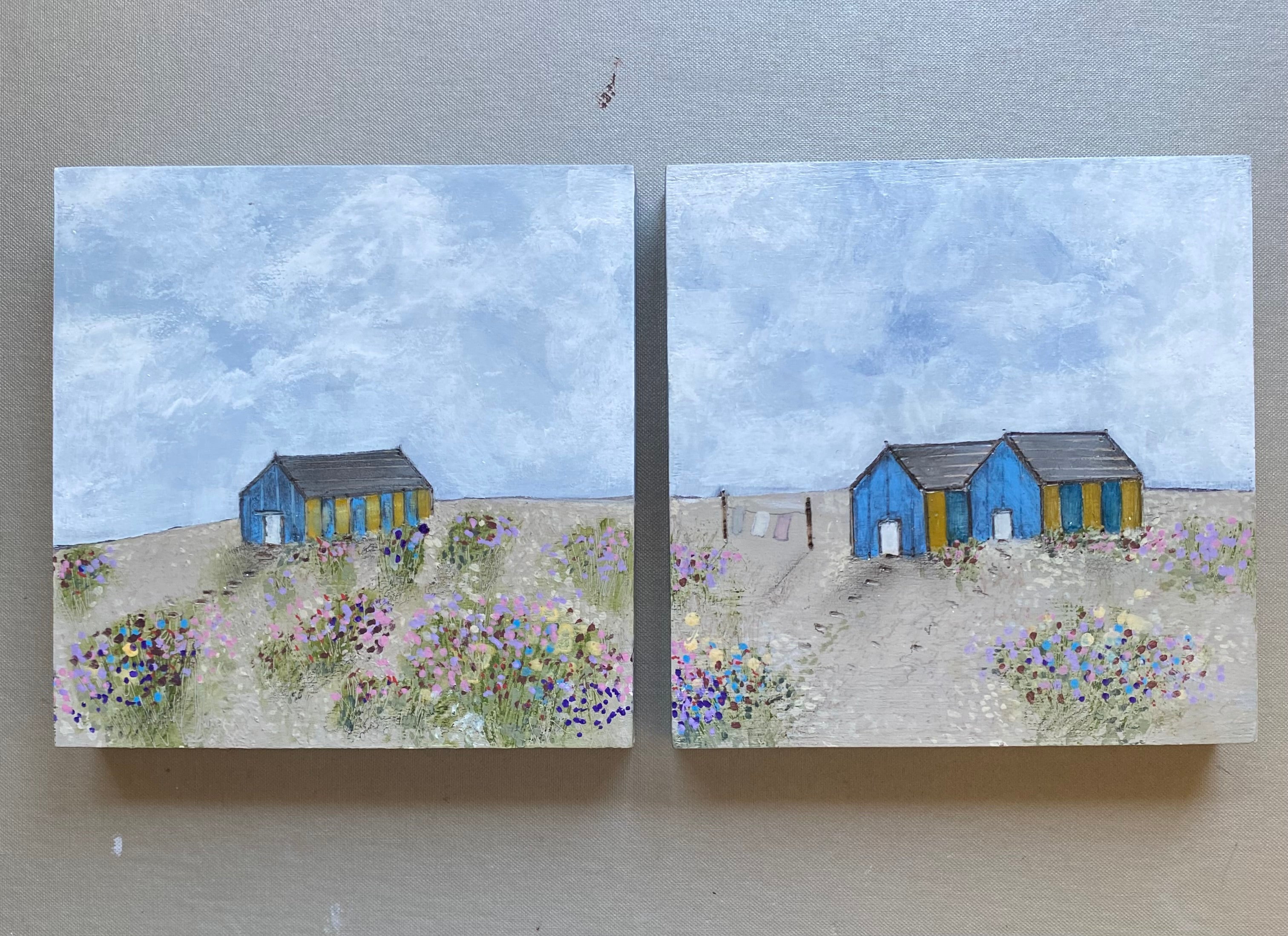 Mixed Media art on wood By Louise O’Hara “coastal Dunes Duo”