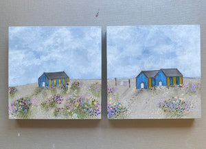 Mixed Media art on wood By Louise O’Hara “coastal Dunes Duo”