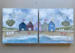 Mixed Media art on wood By Louise O’Hara “A long beach day”