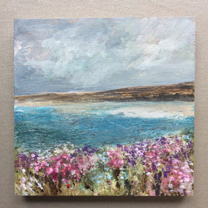 Mixed Media  art on wood By Louise O’Hara “Meadow view”