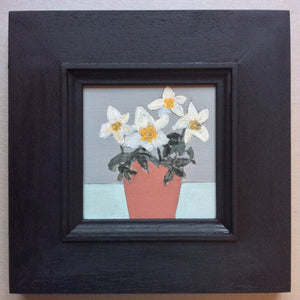 Mixed Media art on wood By Louise O’Hara  “Hellebores”