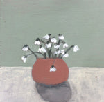 Mixed Media art on wood By Louise O’Hara  “snowdrops in the kitchen”