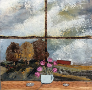 Mixed Media  art on wood By Louise O’Hara “Autumn Light”