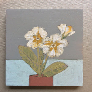 Mixed Media art on wood By Louise O’Hara  “Primrose”