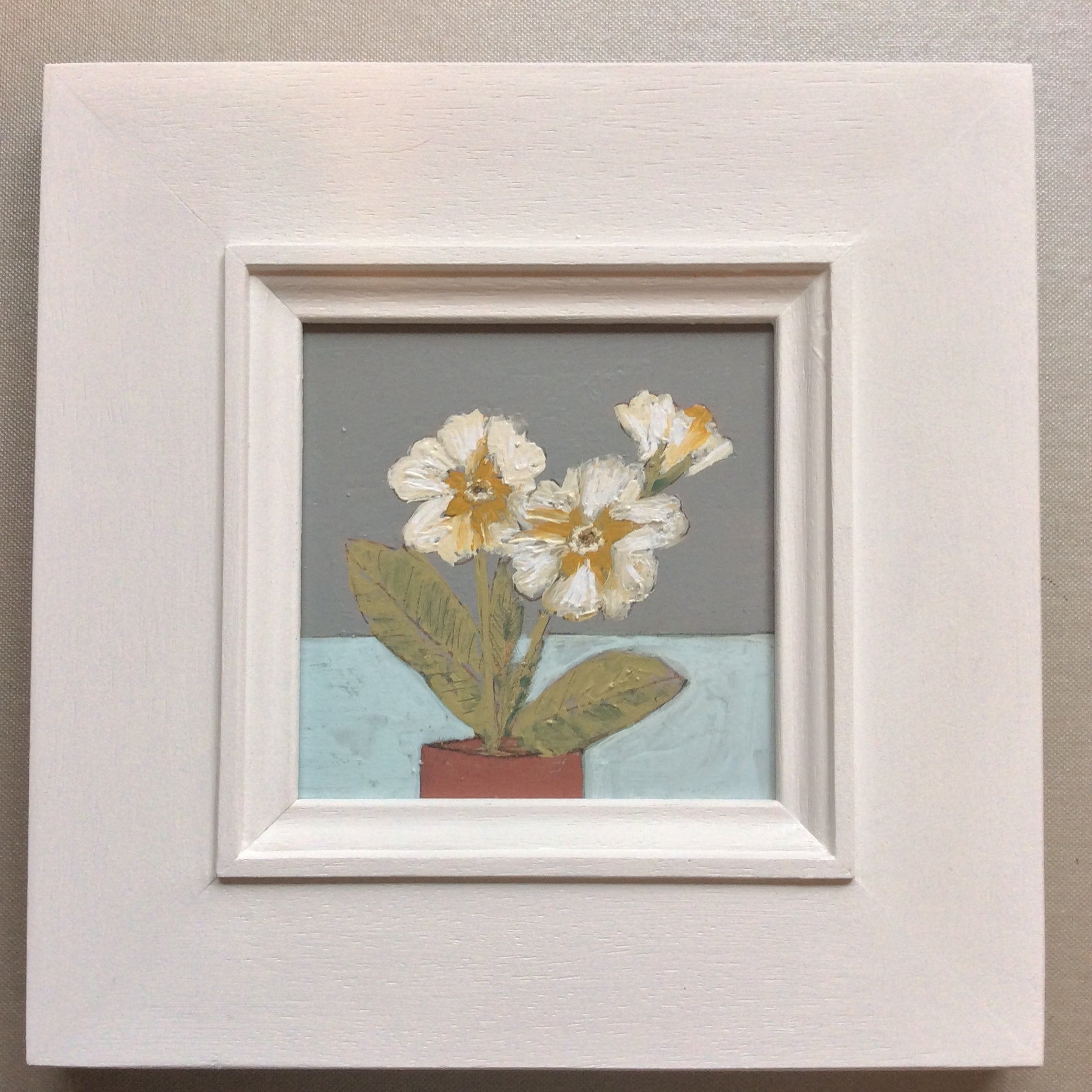 Mixed Media art on wood By Louise O’Hara  “Primrose”