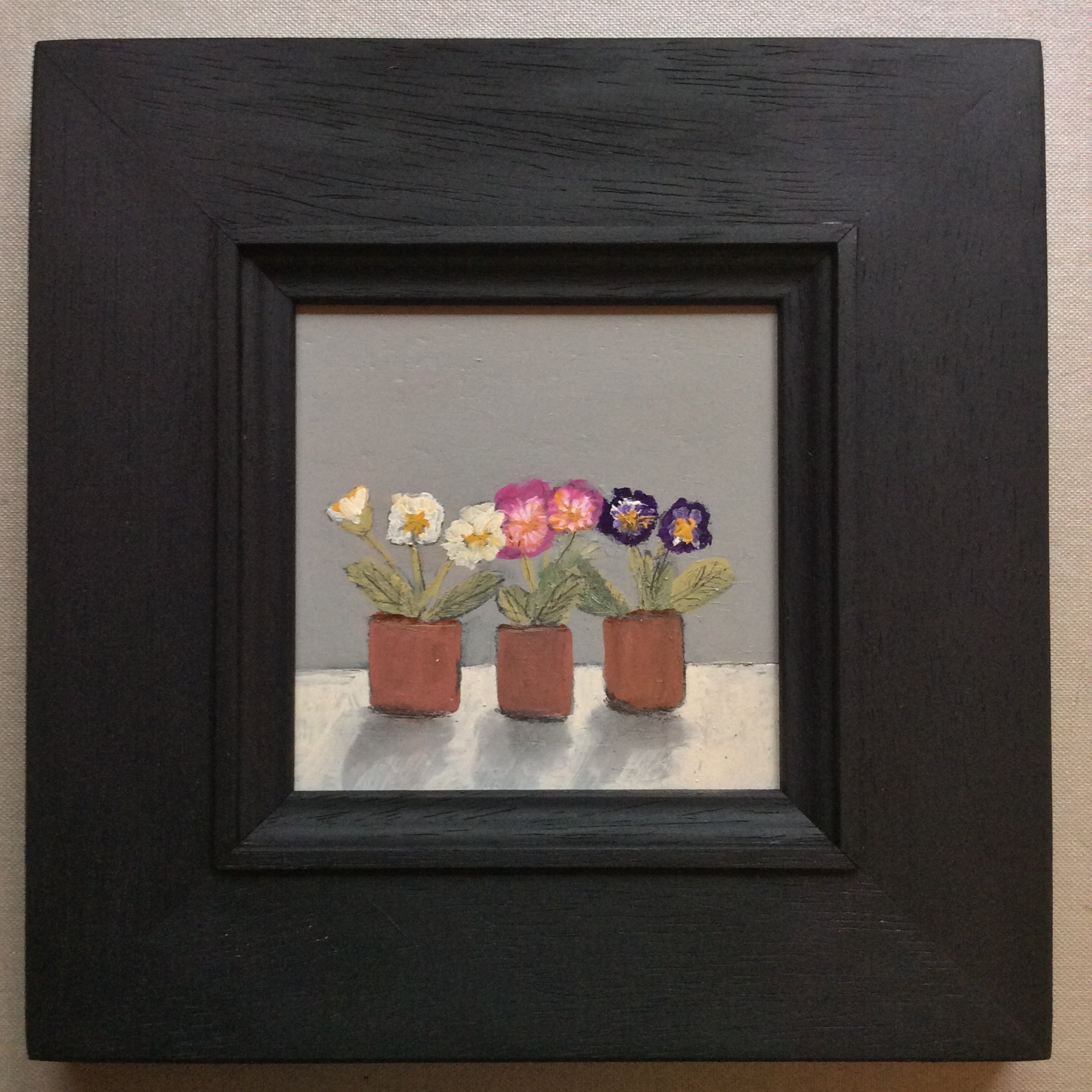 Mixed Media art on wood By Louise O’Hara  “All ready for the garden”