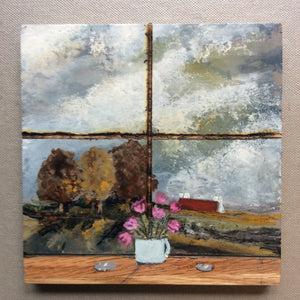 Mixed Media  art on wood By Louise O’Hara “Autumn Light”