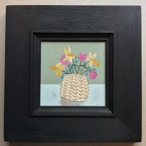 Mixed Media art on wood By Louise O’Hara “Easter Flowers”