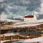 Mixed Media art on wood By Louise O’Hara “Snowfall at The Tarn”