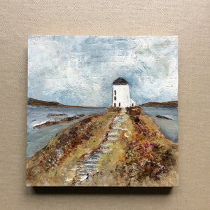 Mixed Media art on wood By Louise O’Hara “Llanddwyn View”