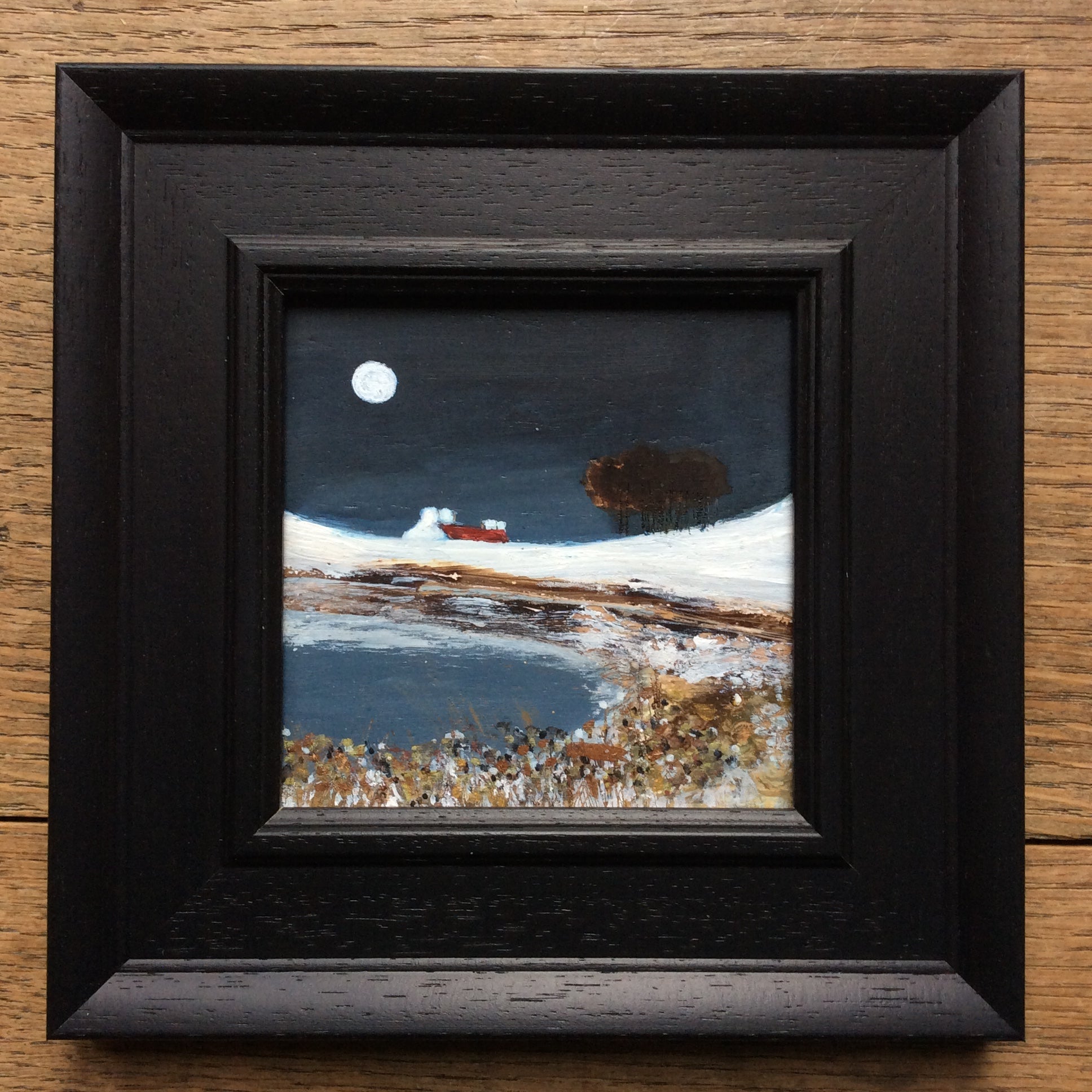 Mixed Media art on wood By Louise O’Hara  “Midnight Tarn”