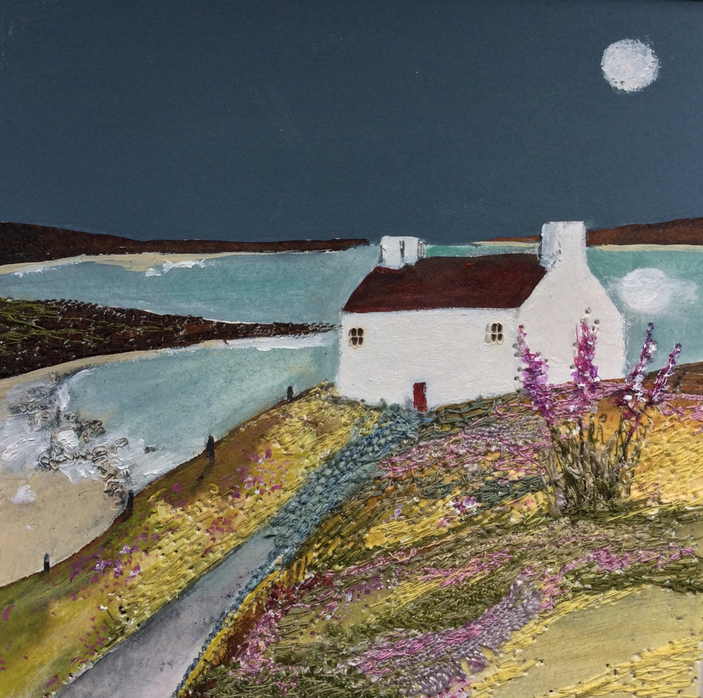 Mixed Media Art By Louise O'Hara - “Foxglove Cottage”
