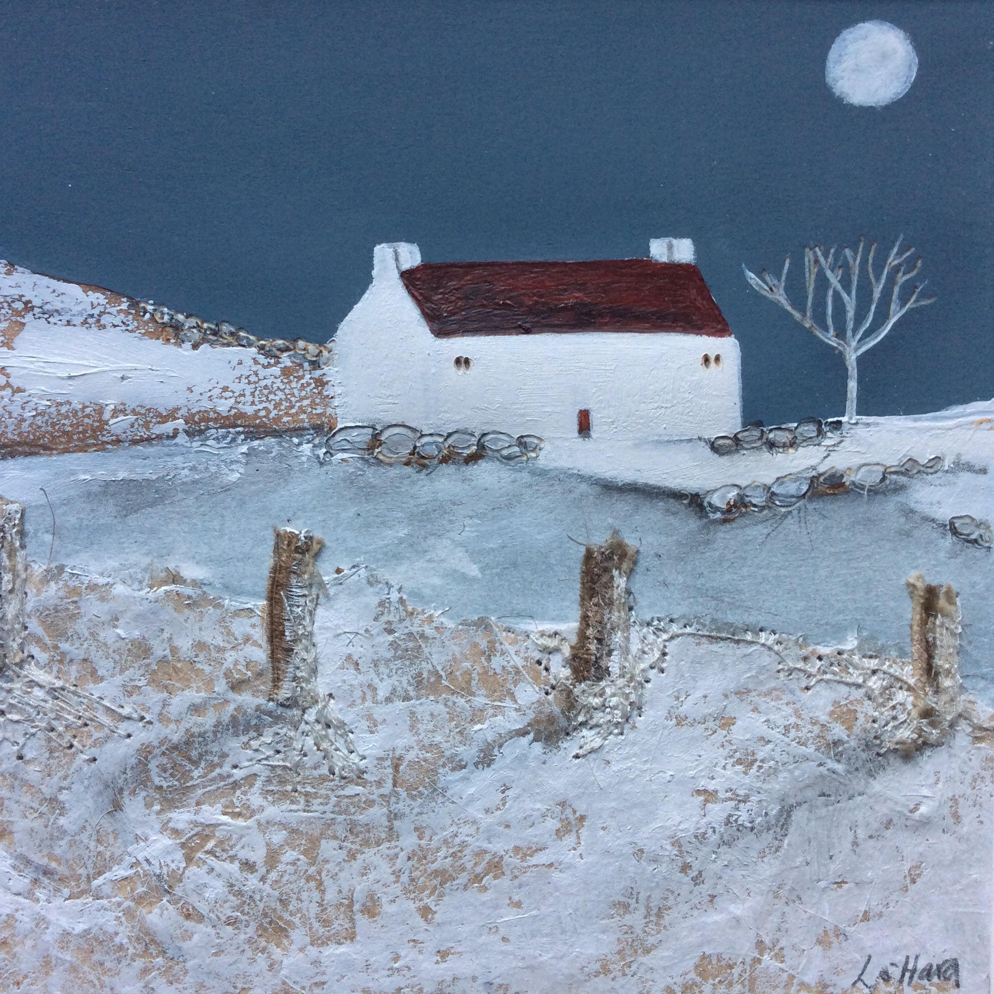 Mixed Media Art By Louise O'Hara - "A moonlit chill”