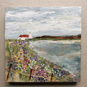 A Mixed Media art on wood By Louise O’Hara “Waterside Meadow”