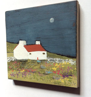 Mixed Media Art on wood By Louise O'Hara - "A Spring night”