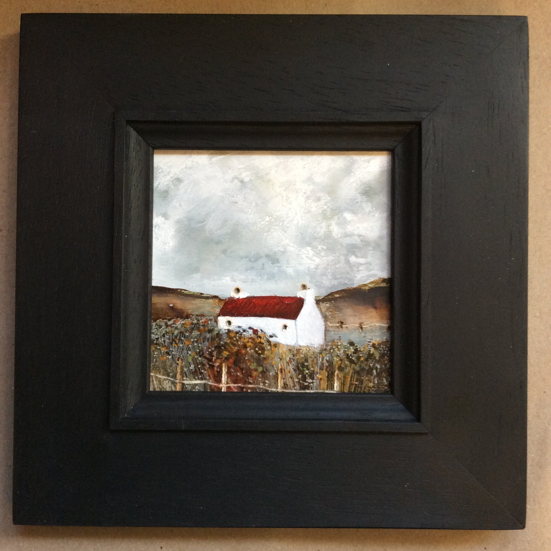 Copy of Mixed Media  art on wood By Louise O’Hara “Red Roof Croft House”