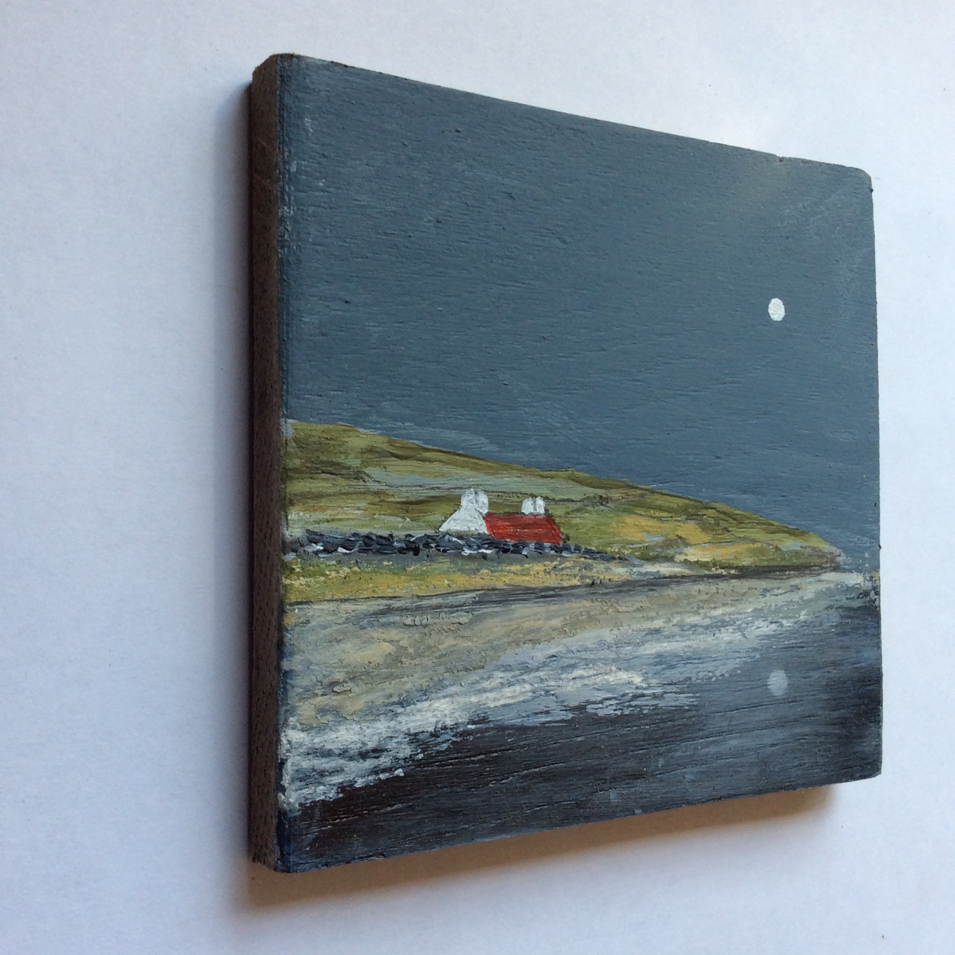 Mixed Media Art on wood By Louise O'Hara - "Hilltop Croft”