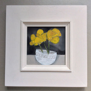 Mixed Media  art on wood By Louise O’Hara  “Daffodils”