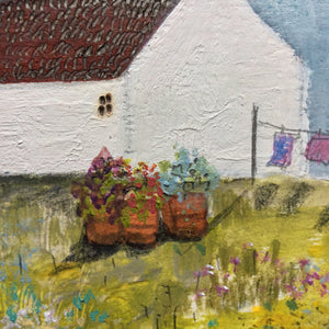 Mixed Media Art By Louise O'Hara - "A Cottage garden”