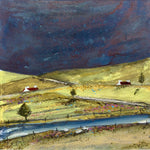 Mixed Media Art By Louise O'Hara - “Dark skies, lush green fields”