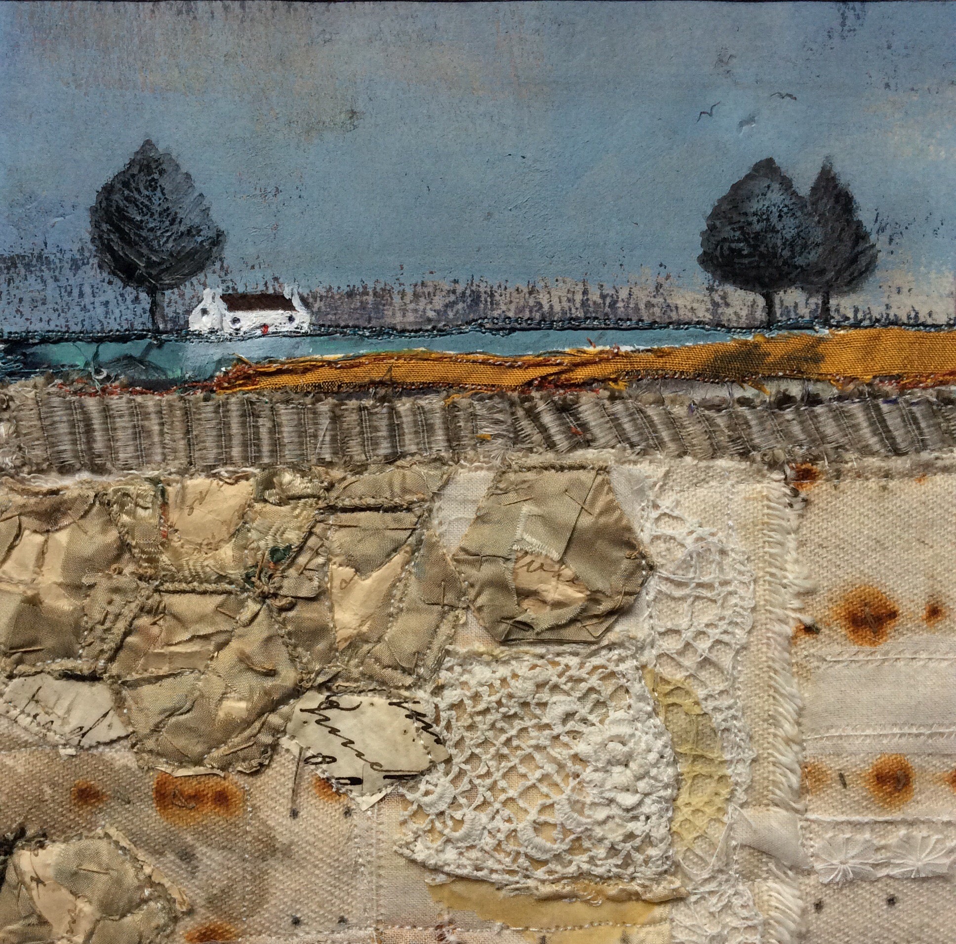 Mixed Media Art By Louise O'Hara - "Reflections in the Tarn”
