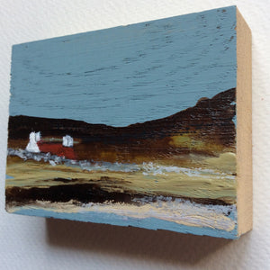 Miniature Mixed Media Art on wood By Louise O'Hara - "An early spring evening”