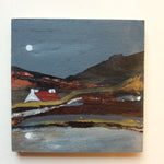 Mixed Media Art on wood By Louise O'Hara - "A moonlit Valley In Autumn”