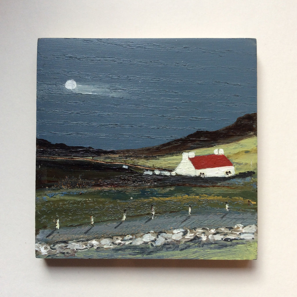 Mixed Media Art on wood By Louise O'Hara - “The old stone wall”