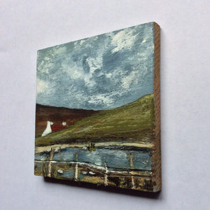 Mixed Media Art on wood By Louise O'Hara - "A cottage in the Lakes”