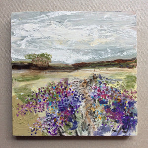 Mixed Media art on wood By Louise O’Hara “A Meadow Path”