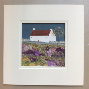 Mixed Media Art By Louise O'Hara “Cross Stitch Cottage”