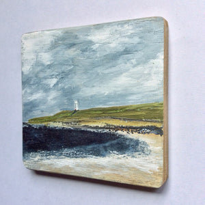 Mixed Media Art on wood By Louise O'Hara - "Lighthouse View”