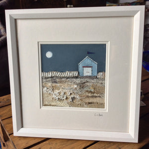 Mixed Media Art By Louise O'Hara - "All was calm after a busy day on the beach"