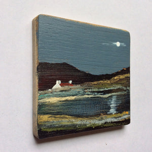 Mixed Media Art on wood By Louise O'Hara - "Reflections dancing across the water”