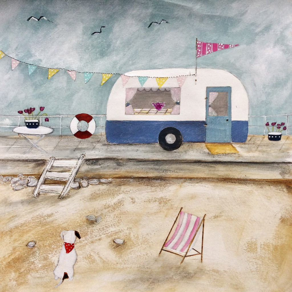 Mixed Media Art By Louise O'Hara - "A weekend at the seaside"