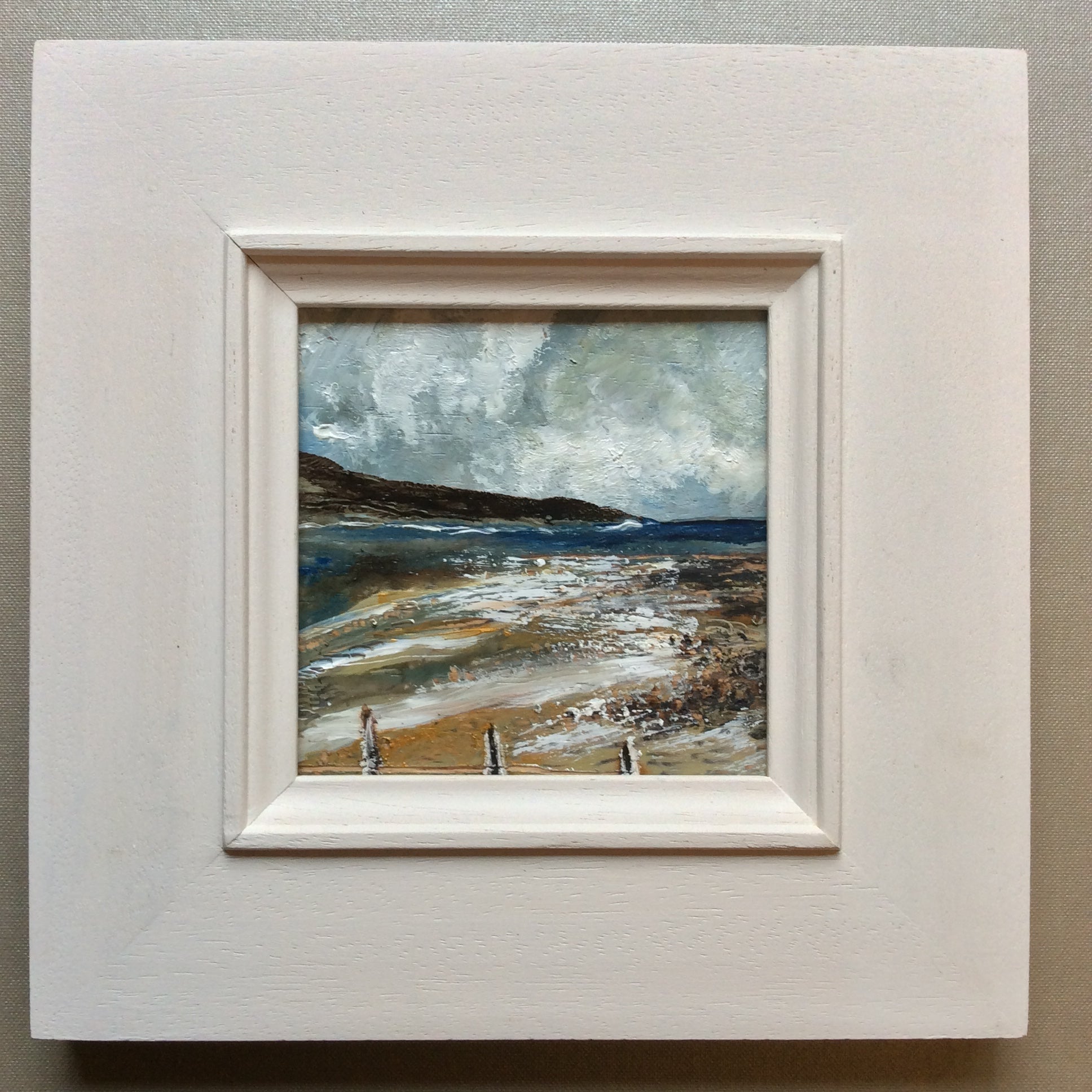 Mixed Media Art on wood By Louise O'Hara - "A shoreline at low tide”