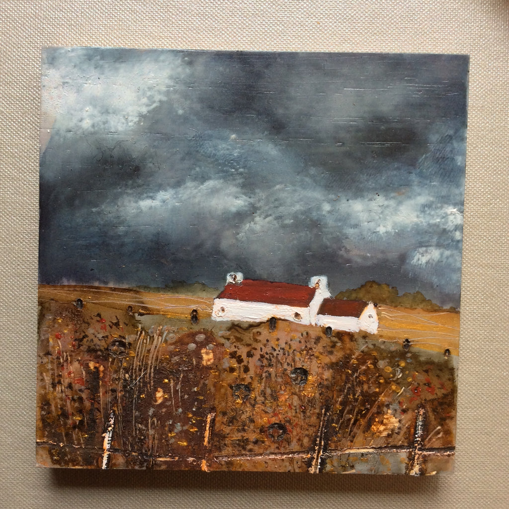 Mixed Media Art on wood By Louise O'Hara - "Autumn Storm”