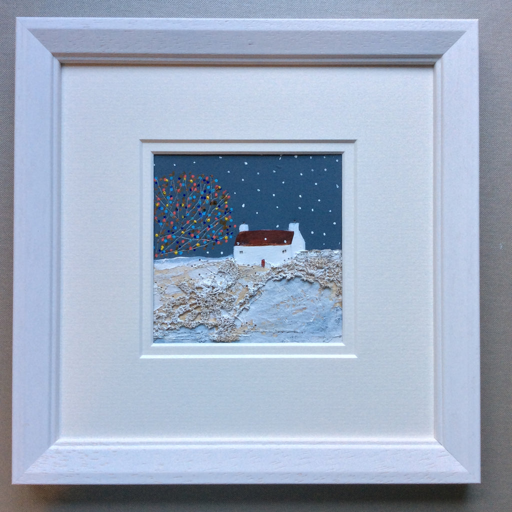 Mixed Media Art By Louise O'Hara “The Christmas lights glistened as the snow fell”