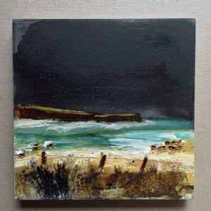 Mixed Media Art on wood By Louise O'Hara - "Beach View”