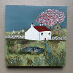 Mixed Media Art on wood By Louise O'Hara - "Boulder Cottage"”