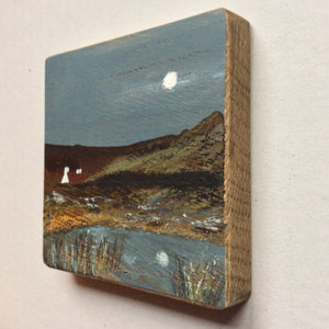 Mini Mixed Media Art on wood By Louise O'Hara - "Quarry Bank Cottage"