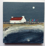 Mixed media Art on wood By Louise O'Hara - "It wasn’t my turn to get the washing in”